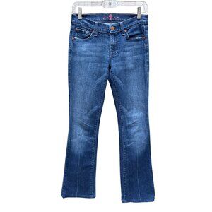 7 For All Mankind‎ Pink Stitching Boho Y2K Low Rise Boot Cut Jeans 25